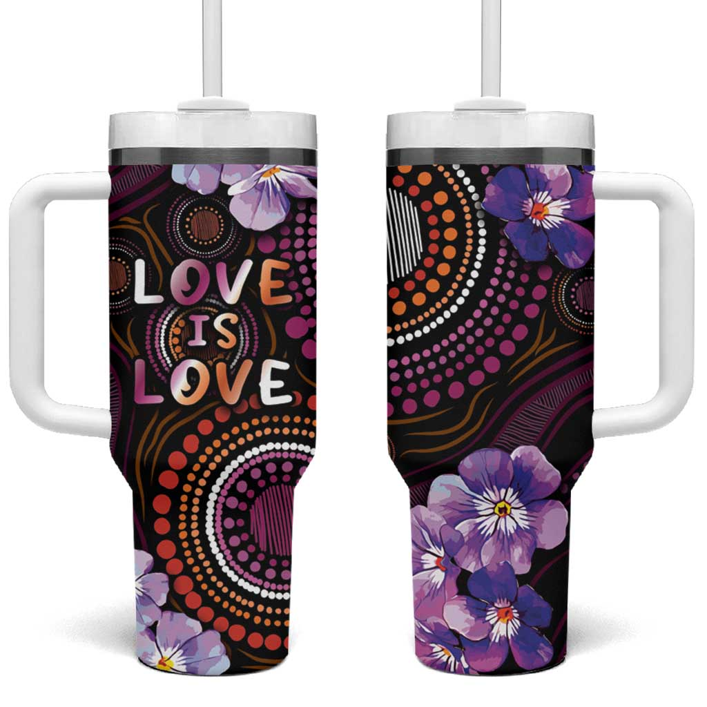 Australia First Nation LGBT - Lesbian Week Tumbler With Handle Sapphic Violet - Love Is Love - Aussie Hoodie