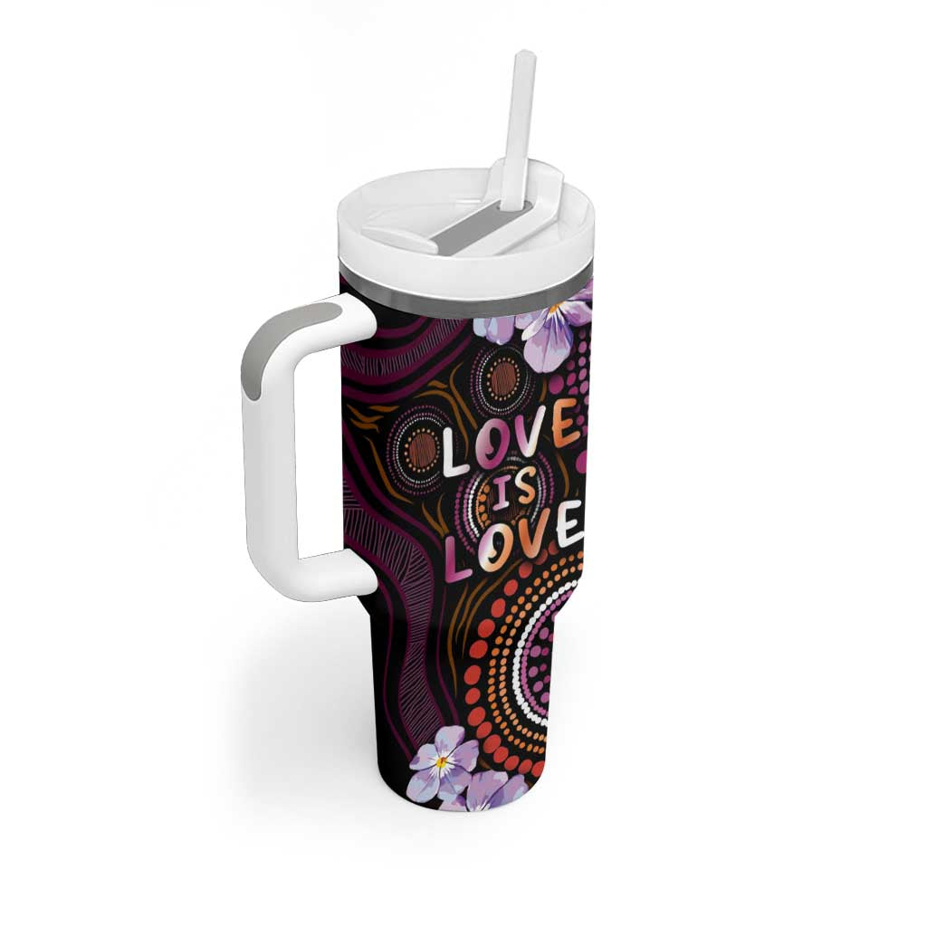 Australia First Nation LGBT - Lesbian Week Tumbler With Handle Sapphic Violet - Love Is Love - Aussie Hoodie