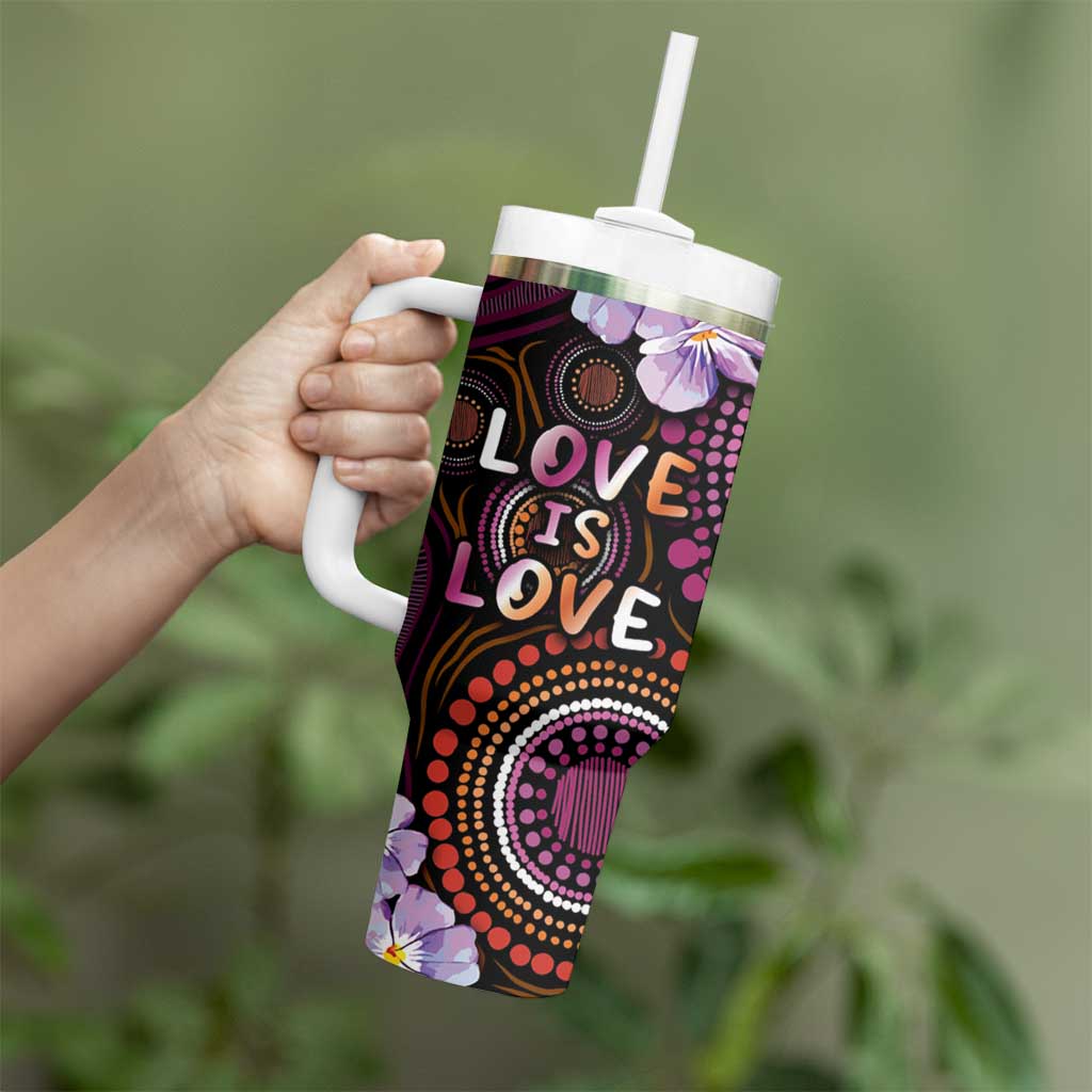 Australia First Nation LGBT - Lesbian Week Tumbler With Handle Sapphic Violet - Love Is Love - Aussie Hoodie