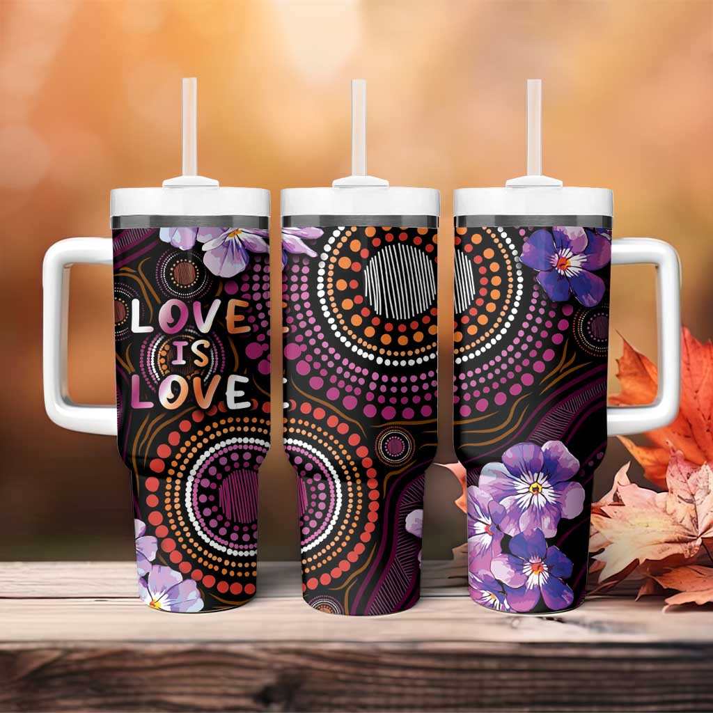 Australia First Nation LGBT - Lesbian Week Tumbler With Handle Sapphic Violet - Love Is Love - Aussie Hoodie