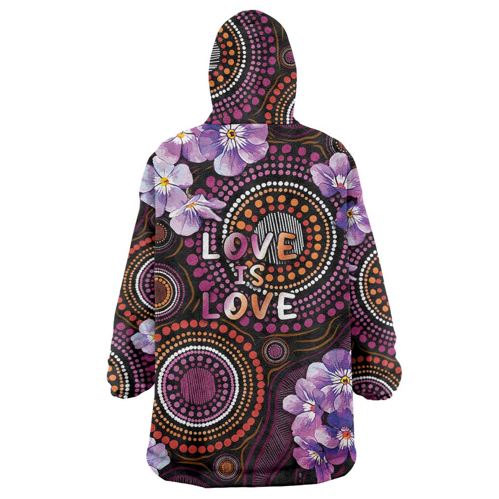 Australia First Nation LGBT - Lesbian Week Wearable Blanket Hoodie Sapphic Violet - Love Is Love - Aussie Hoodie
