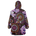 Australia First Nation LGBT - Lesbian Week Wearable Blanket Hoodie Sapphic Violet - Love Is Love - Aussie Hoodie