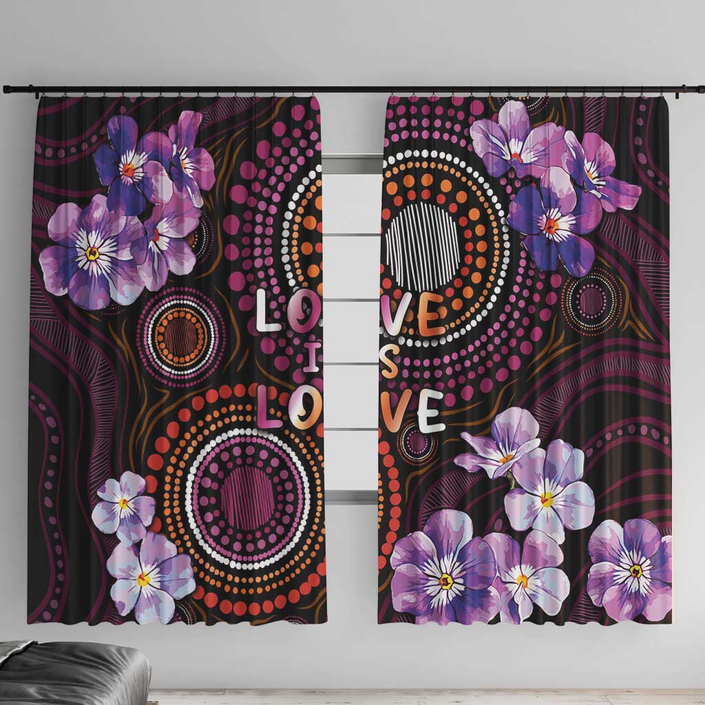 Australia First Nation LGBT - Lesbian Week Window Curtain Sapphic Violet - Love Is Love - Aussie Hoodie