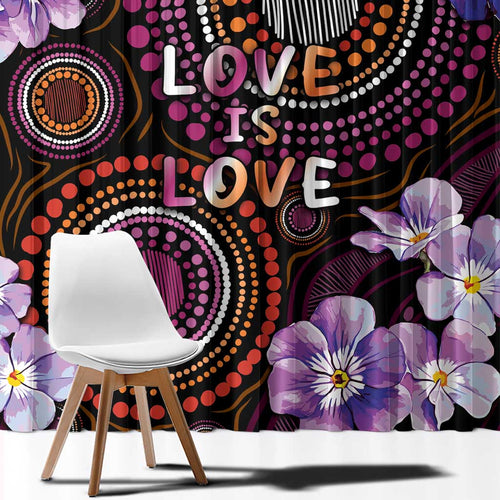 Australia First Nation LGBT - Lesbian Week Window Curtain Sapphic Violet - Love Is Love - Aussie Hoodie