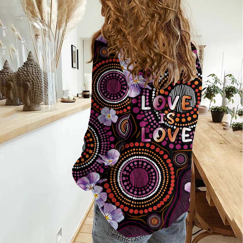 Australia First Nation LGBT - Lesbian Week Women Casual Shirt Sapphic Violet - Love Is Love - Aussie Hoodie