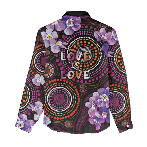 Australia First Nation LGBT - Lesbian Week Women Casual Shirt Sapphic Violet - Love Is Love - Aussie Hoodie