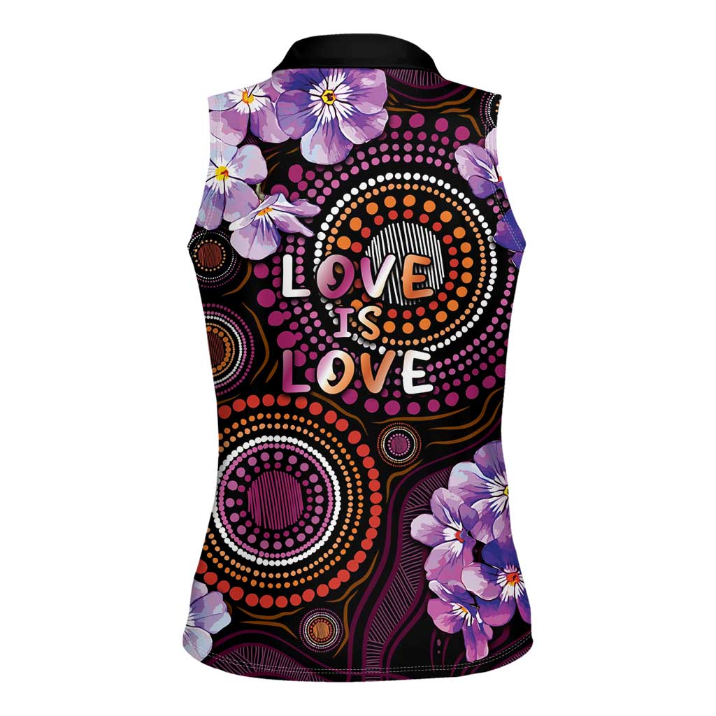 Australia First Nation LGBT - Lesbian Week Women Sleeveless Polo Shirt Sapphic Violet - Love Is Love - Aussie Hoodie