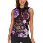 Australia First Nation LGBT - Lesbian Week Women Sleeveless Polo Shirt Sapphic Violet - Love Is Love - Aussie Hoodie