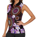 Australia First Nation LGBT - Lesbian Week Women Sleeveless Polo Shirt Sapphic Violet - Love Is Love - Aussie Hoodie