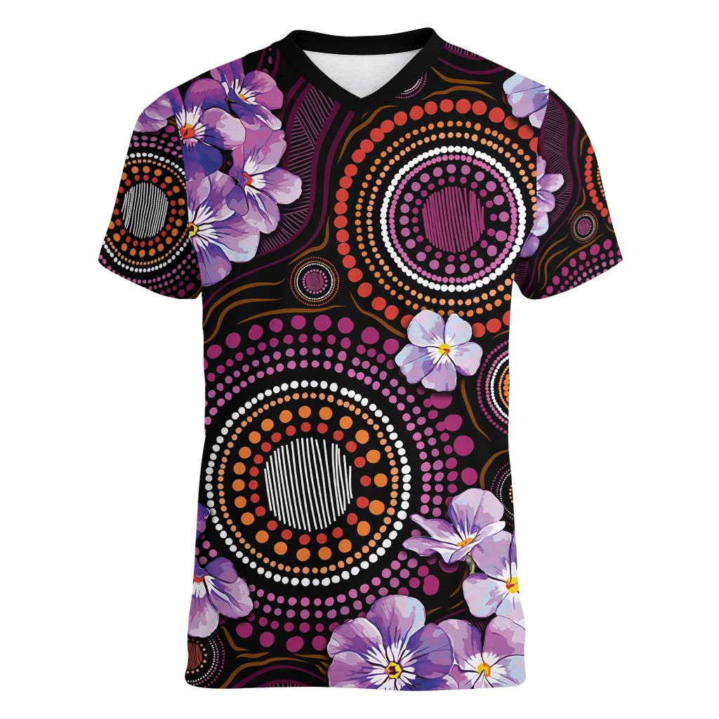 Australia First Nation LGBT - Lesbian Week Women V-Neck T-Shirt Sapphic Violet - Love Is Love - Aussie Hoodie