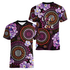 Australia First Nation LGBT - Lesbian Week Women V-Neck T-Shirt Sapphic Violet - Love Is Love - Aussie Hoodie