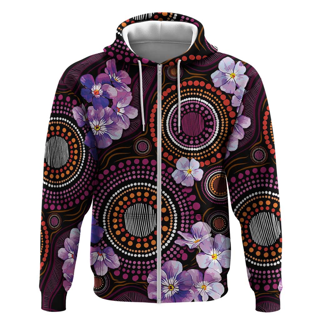 Australia First Nation LGBT - Lesbian Week Zip Hoodie Sapphic Violet - Love Is Love - Aussie Hoodie