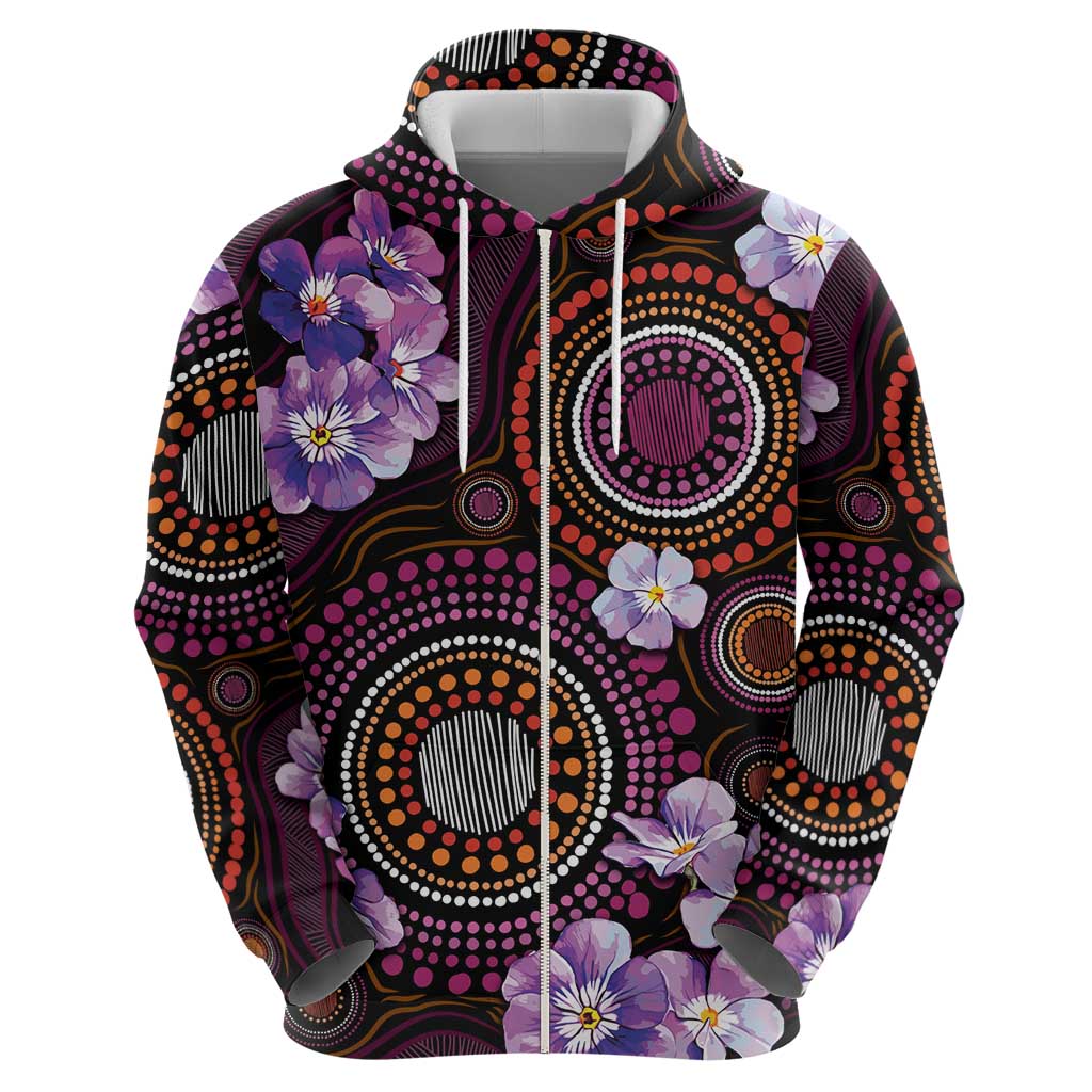 Australia First Nation LGBT - Lesbian Week Zip Hoodie Sapphic Violet - Love Is Love - Aussie Hoodie
