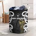 New Zealand WC2026 Black Laundry Basket Silver Fern
