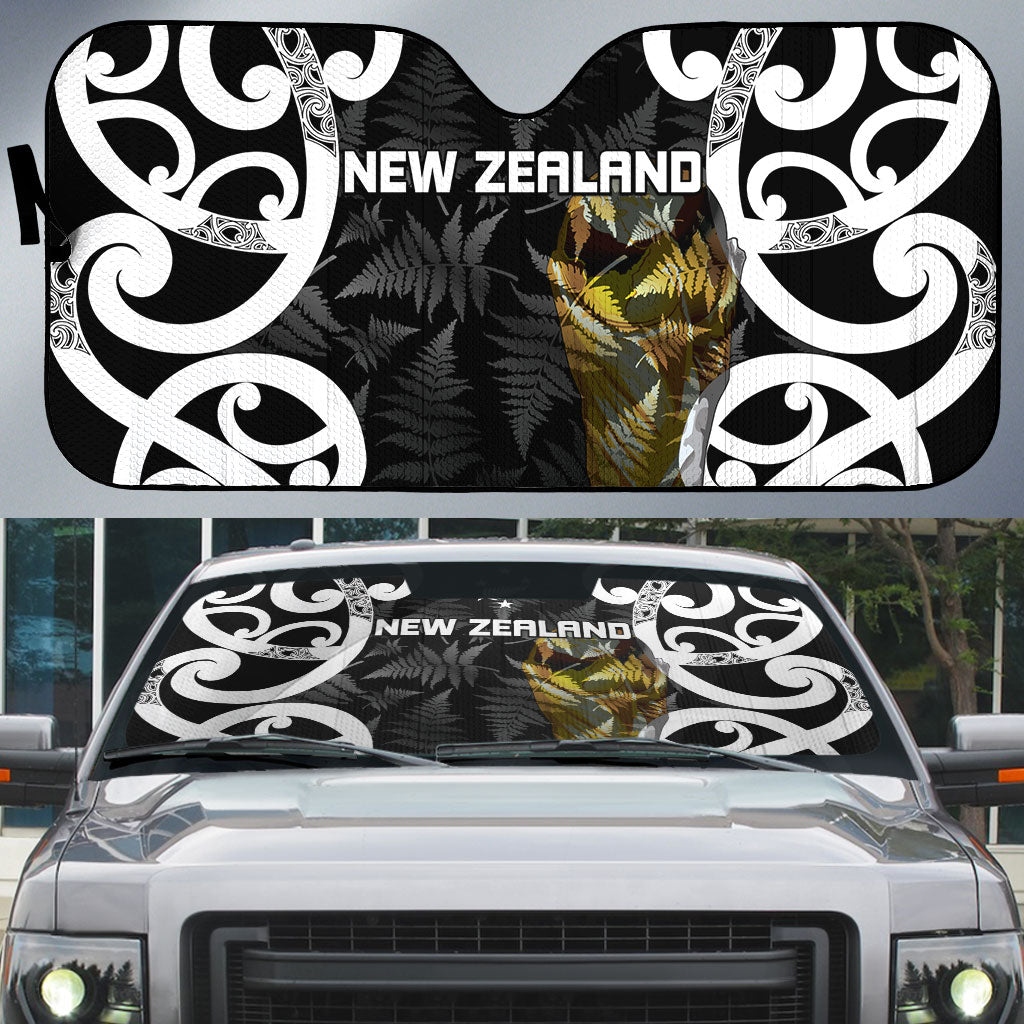 New Zealand WC2026 Black Auto Sun Shade Silver Fern
