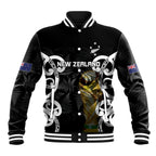 New Zealand WC2026 Custom Black Baseball Jacket Silver Fern