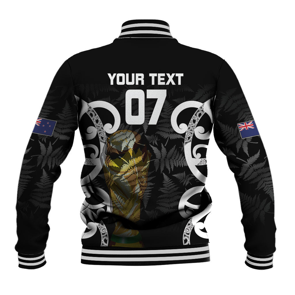 New Zealand WC2026 Custom Black Baseball Jacket Silver Fern
