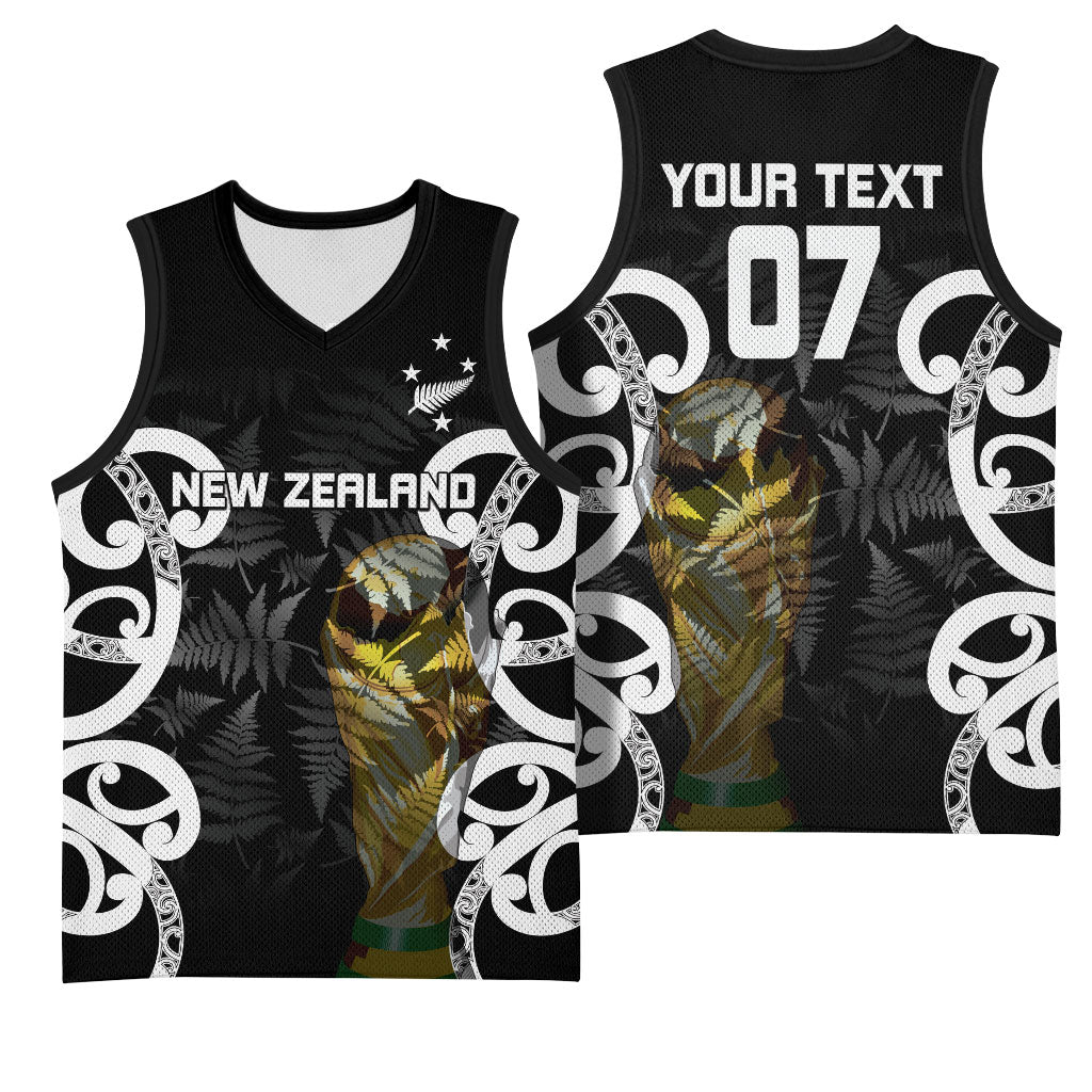 New Zealand WC2026 Custom Black Basketball Jersey Silver Fern