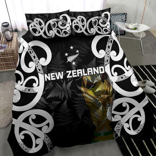 New Zealand WC2026 Black Bedding Set Silver Fern