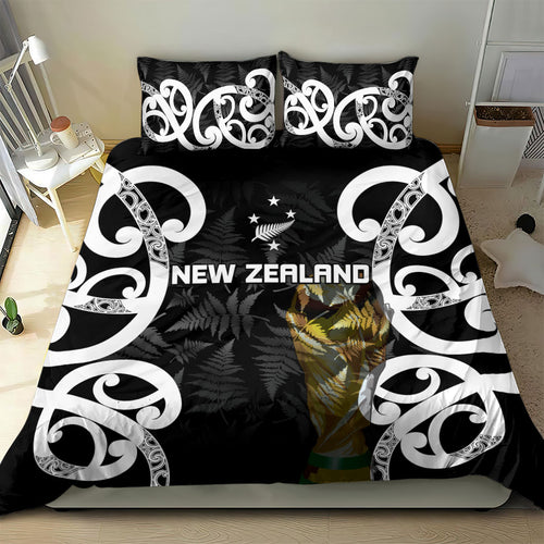 New Zealand WC2026 Black Bedding Set Silver Fern