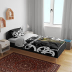 New Zealand WC2026 Black Bedding Set Silver Fern