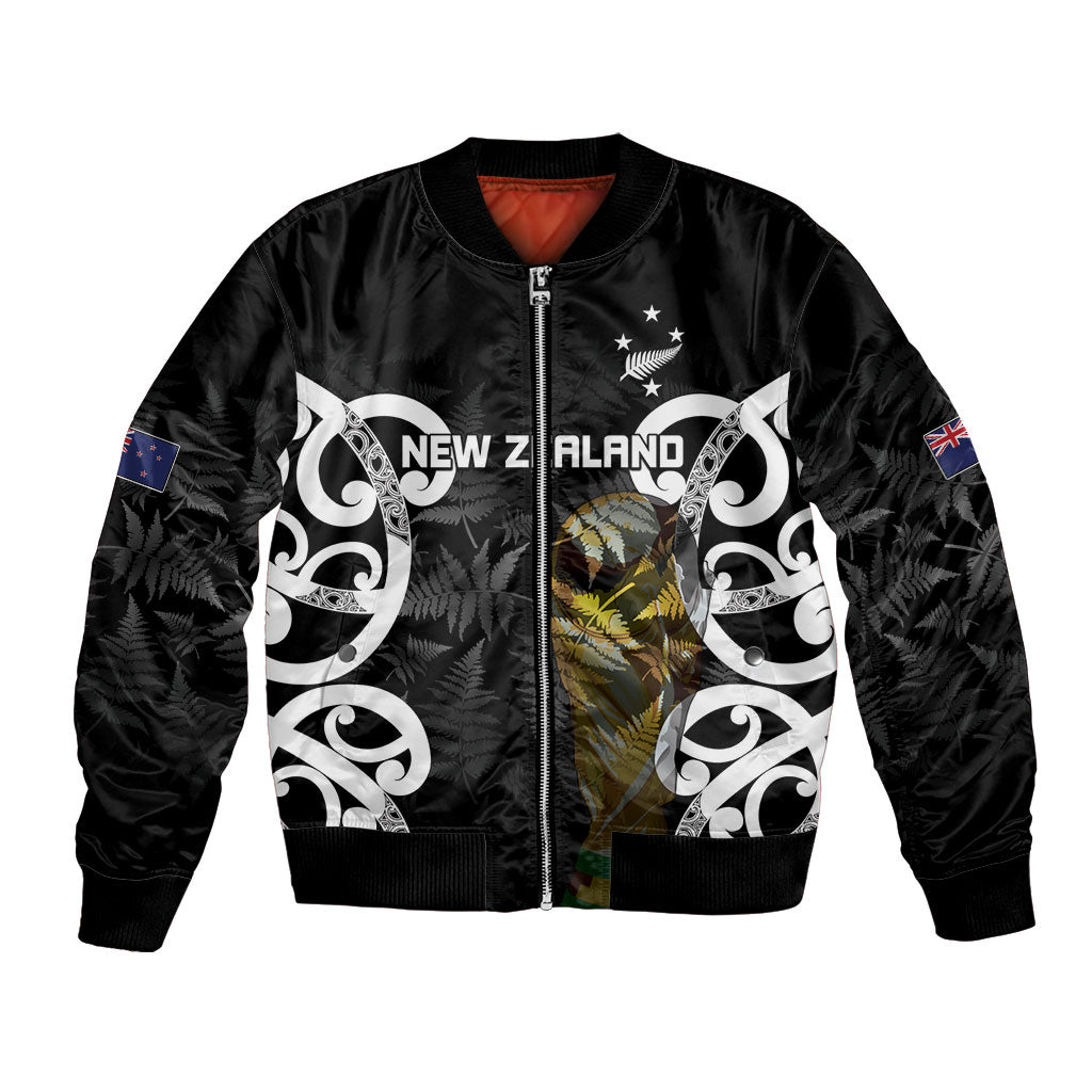 New Zealand WC2026 Custom Black Bomber Jacket Silver Fern