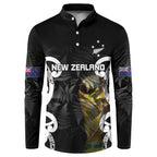 New Zealand WC2026 Custom Black Button Sweatshirt Silver Fern