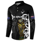 New Zealand WC2026 Custom Black Button Sweatshirt Silver Fern