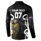 New Zealand WC2026 Custom Black Button Sweatshirt Silver Fern