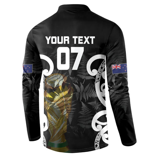 New Zealand WC2026 Custom Black Button Sweatshirt Silver Fern