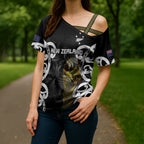New Zealand WC2026 Custom Black Cross Shoulder Shirt Silver Fern