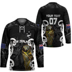 New Zealand WC2026 Custom Black Hockey Jersey Silver Fern