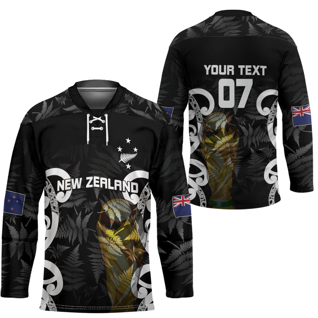 New Zealand WC2026 Custom Black Hockey Jersey Silver Fern