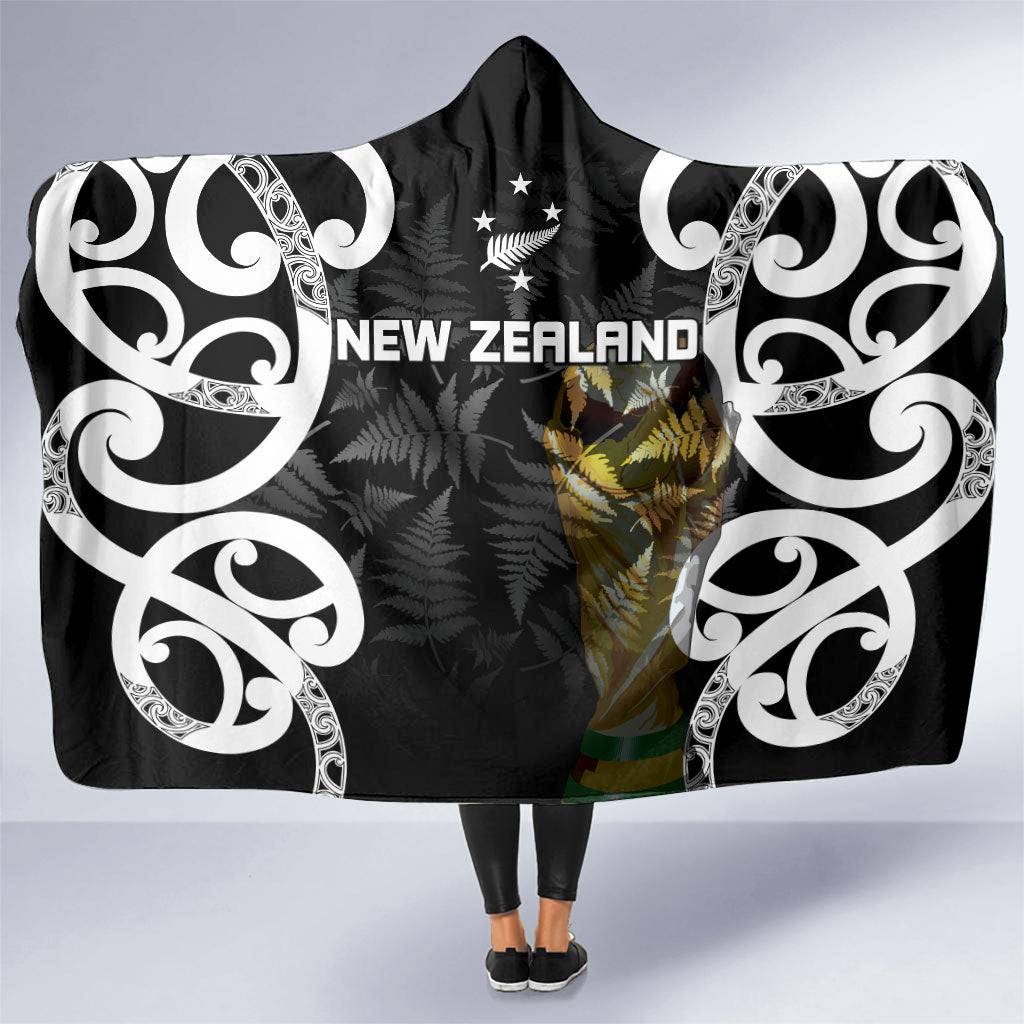New Zealand WC2026 Black Hooded Blanket Silver Fern