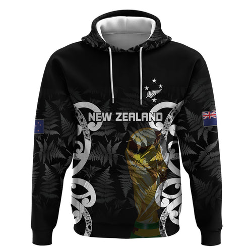 New Zealand WC2026 Custom Black Hoodie Silver Fern