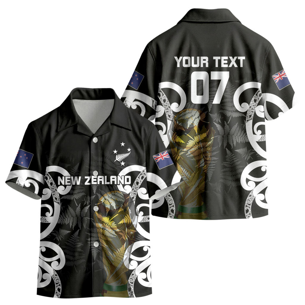 New Zealand WC2026 Custom Black Kid Hawaiian Shirt Silver Fern LT7