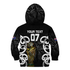 New Zealand WC2026 Custom Black Kid Hoodie Silver Fern