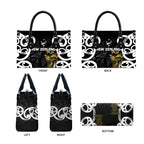 New Zealand WC2026 Black Leather Bag Silver Fern