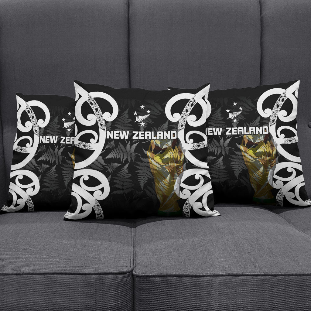 New Zealand WC2026 Black Pillow Cover Silver Fern