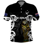 New Zealand WC2026 Custom Black Polo Shirt Silver Fern