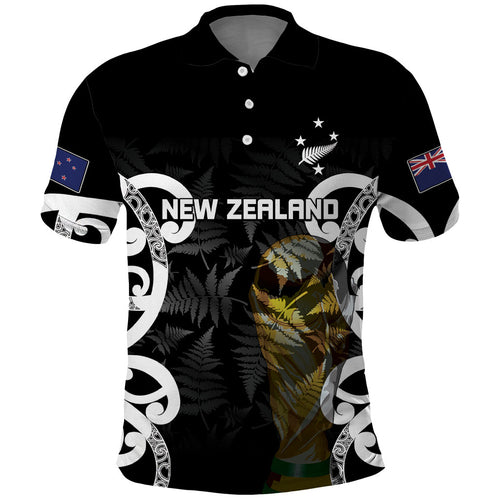 New Zealand WC2026 Custom Black Polo Shirt Silver Fern