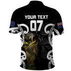 New Zealand WC2026 Custom Black Polo Shirt Silver Fern