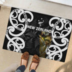 New Zealand WC2026 Black Rubber Doormat Silver Fern