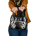 New Zealand WC2026 Black Shoulder Handbag Silver Fern