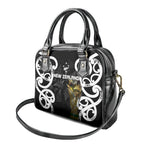 New Zealand WC2026 Black Shoulder Handbag Silver Fern