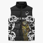 New Zealand WC2026 Custom Black Sleeveless Puffer Jacket Silver Fern