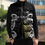 New Zealand WC2026 Custom Black Sleeveless Puffer Jacket Silver Fern