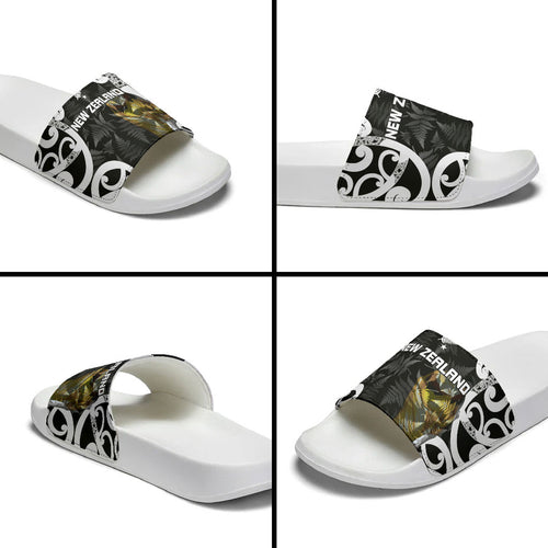 New Zealand WC2026 Black Slide Sandals Silver Fern