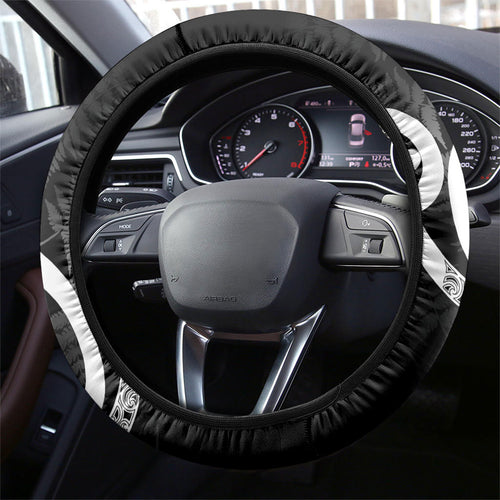 New Zealand WC2026 Black Steering Wheel Cover Silver Fern