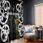 New Zealand WC2026 Black Window Curtain Silver Fern